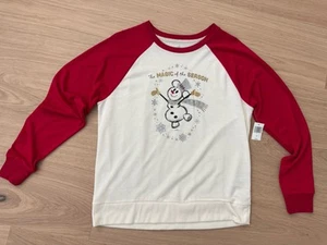 Disney Parks Christmas Magic of the Season Mickey Snowman Long Sleeve Shirt Med - Picture 1 of 7