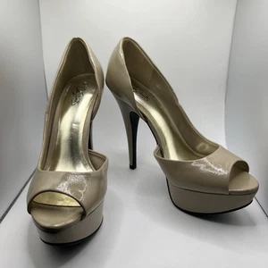 City Streets Open Toe Heels Womens 7.5 Beige - Picture 1 of 10