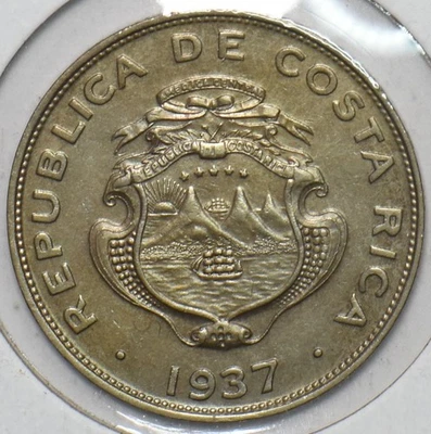 Costa Rica 1937 25 Centimos BU196162 combine shipping - Image 1 of 2