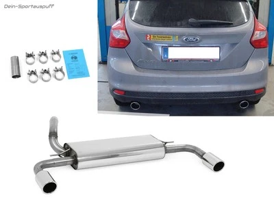 FOX Acciaio Inox Duplex Scarico Sportivo Ford Focus 3 Hatchback Ogni 90mm Tondo - Immagine 1 di 4