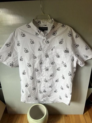 Camisa Molokai Surf Co. Gráfica Calavera y Seta Con Botones Manga Corta Para Hombres XL Foto 1 de 4