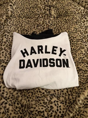 Sudadera con capucha Harley Davidson blanca y negra Foto 1 de 4