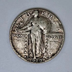 1929-S Standing Liberty Quarter 25C Better Date And Grade Silver Coin #SA25 - Picture 1 of 3