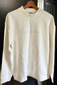 Mens Full Sleeves Sweatshirt Top Unisex Plain White Sweater Jumper Pullover Work - Picture 1 of 3