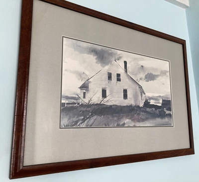 Andrew Wyeth Print Coll. Marco de madera Bradford House Professional Mat Burl Foto 1 de 4