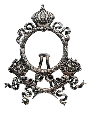 Antique Sterling Silver Rare Pocket Watch Holder Display Stand Crown Bows - Image 1 of 4