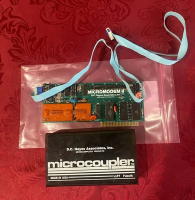 ✅  ⌘ Vintage Hayes Micromodem II Modem & Microcoupler w/ Cable for Apple II - Image 1 of 2