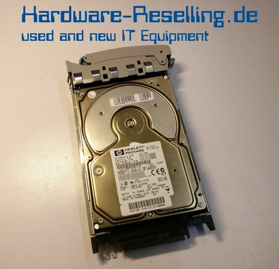 HP 18GB 7200 rpm 3.5" SCSI DNES-318350 D7174-63000 - Bild 1 von 1