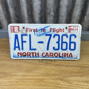 North Carolina State License Plate Man Cave Decor Craft Expired 8/12 AFL 7366 - Picture 1 of 4