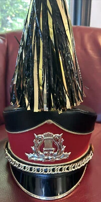 Demoulin Bros & Co Banda de Marcha Sombrero Rojo y Negro con Pluma Talla Med GUC EE. UU. Foto 1 de 4