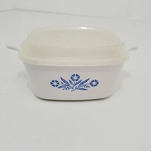 Piatto casseruola vintage Corning Ware fiore di mais blu 2 3/4 tazze - Foto 1 di 9