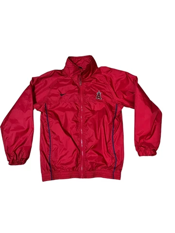 Vintage Nike MLB Anaheim Angels Windbreaker Boys Medium 10/12 Red Jacket Cover