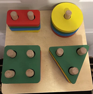 Homeware Co Ltd Colorful Wooden Sort-a-Shape Peg Activity Board  for ages 2+ - Image 1 of 4