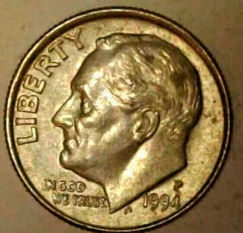 1994 P 10 Cents Roosevelt Dime Clad Composition Circulated Added Bonus Cover