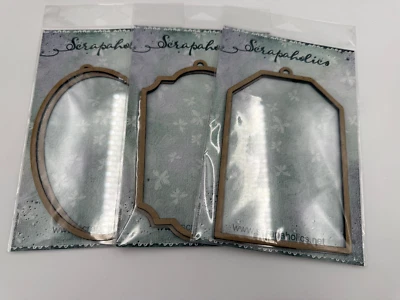Set of 3 SCRAPAHOLICS Chipboard Acrylic Tags, 3 Different Shapes, NEW  Foto 1 de 4
