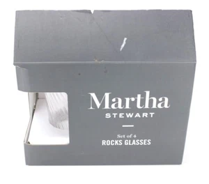 Martha Stewart Collection Harvest Clear Old Fashioned Rocks Glasses, Set of 4 - Picture 1 of 2