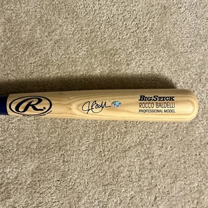 Bate de béisbol firmado por Rocco Baldelli Tampa Bay Rays Big Stick certificado de autenticidad automático Steiner - Imagen 1 de 5