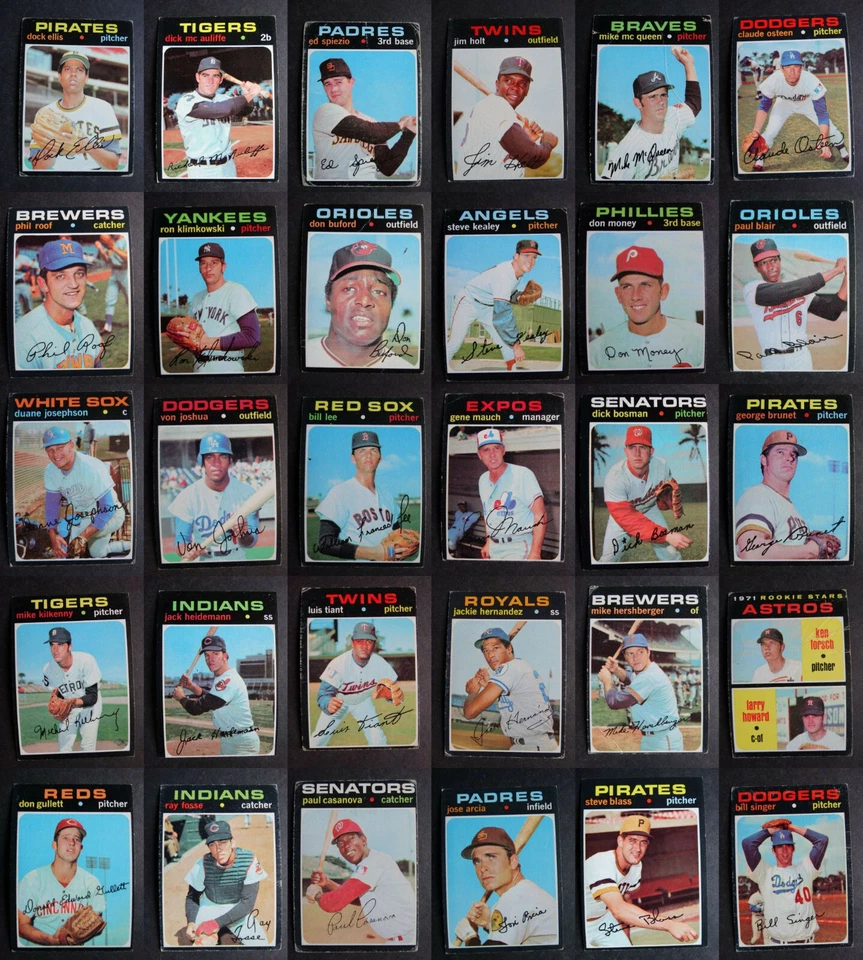 (VG) 1971 Topps Baseball Cards Complete Your Set U You Pick From List 1-200 - Image 1 of 1