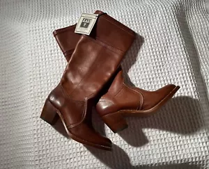 nuovi stivali da equitazione in pelle ciottolata FRYE 77230 Jane 14 L punto sequoia marrone 9,5 - Foto 1 di 13