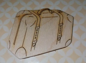 2x Holzstreuteile Koffer 4cm für Geldgeschenke Reisegutschein Kartendeko usw. - Bild 1 von 2