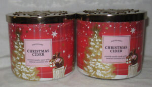 White Barn Bath & Body Works 3-wick Candle Lot Set of 2 CHRISTMAS CIDER oils