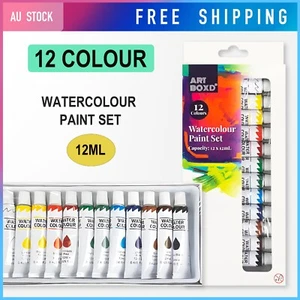 12 Watercolour Paint Tube Set Kids School Artist Beginners Water Colour Painting - Picture 1 of 2