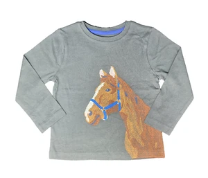 Ex Boden Mädchen Top grün khaki Pferd Pony Superstich Sommer 2-12 Jahre NEU - Bild 1 von 7