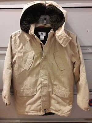 GAP KIDS Boys Cotton Faux-fur Parka Jacket Coat Very warm LARGE 10 Regular USED - Image 1 of 4