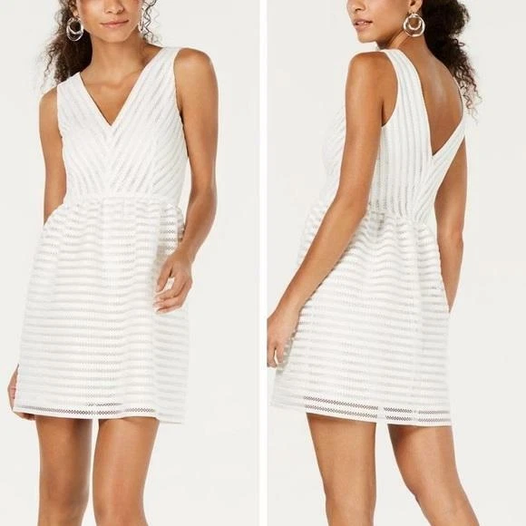 Bar III Womens White Sleeveless Mini Daytime Party Dress 2 BHFO 2883