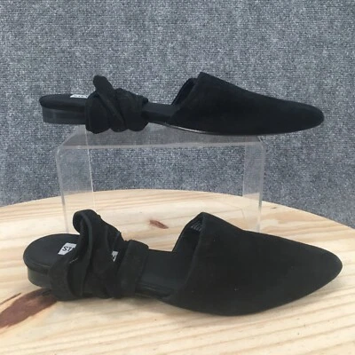 Steve Madden Shoes Womens 9 M Taliah Mules Flats Comfort Pointed Black Leather - Image 1 of 4