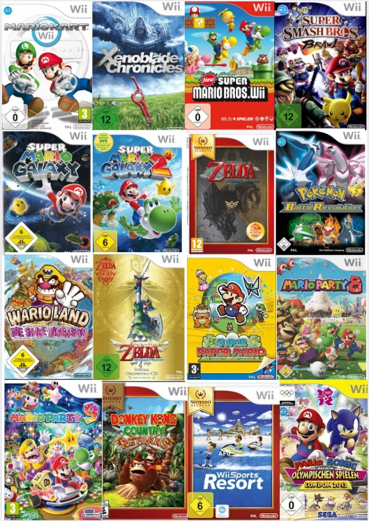 Nintendo Wii Spiele Auswahl TOP Spiele Mario Kart Super Mario Zelda Donkey Kong - Bild 1 von 1