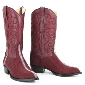 BOTAS VAQUERAS OCCIDENTALES DE PIEDRA ROWSTONE STINGRAY GENUINAS LOS ALTOS BORGOÑA (EE+) 996006 - Imagen 1 de 4