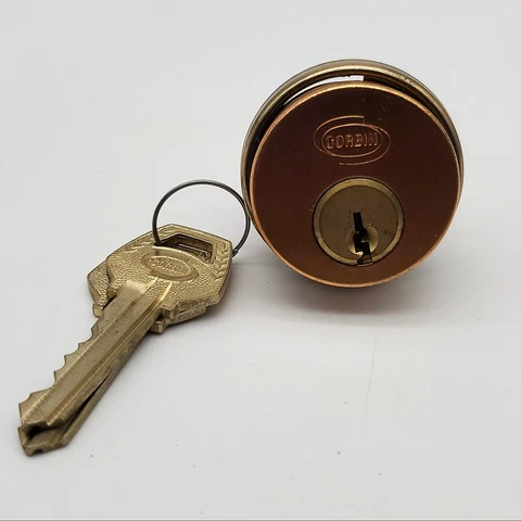 Corbin 5253 Mortise Cylinder Lock Satin Bronze 6 Pin 6A2 Keyway 2 Keys NOS Cover