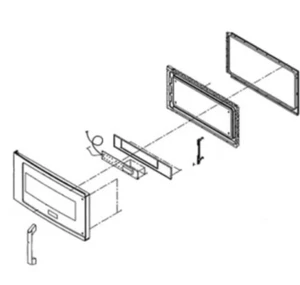 5304488348 Microwave Door Assembly (Stainless) replaces 5304488353, 5304503310 - Picture 1 of 1