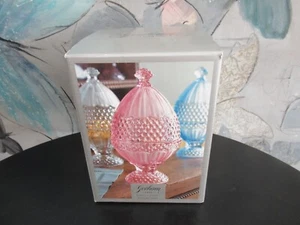 GORHAM CRYSTAL GERMANY EMILY'S ATTIC PINK HOBNAIL EGG COVERED CANDY DISH - Picture 1 of 9