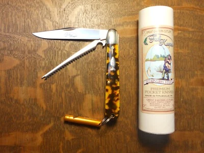 Great Eastern Cut. #65 Fish Keeper Knife perfect Tortoise Shell Acrylic new 2022 - Image 1 of 4