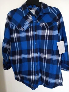 Canyon River Blues Flannel Shirt Sz XL 18 Plaid Blue Youth NEW - Picture 1 of 3