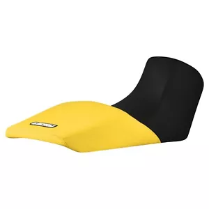 2004-11 Suzuki DL 650 V-Strom Seat Cover Enjoy BLACK FRONT GOLD YELLOW REAR 398 - Picture 1 of 3
