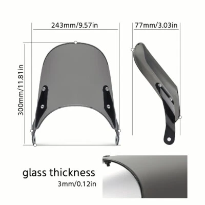 Parabrisas Par-brise para YAMAHA SR500 SRV250 SRX400 XJR1200 XJR1300 Foto 1 de 4