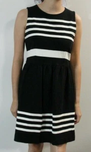 J. Crew Black & White Striped Vintage Dress, Size S - Picture 1 of 9
