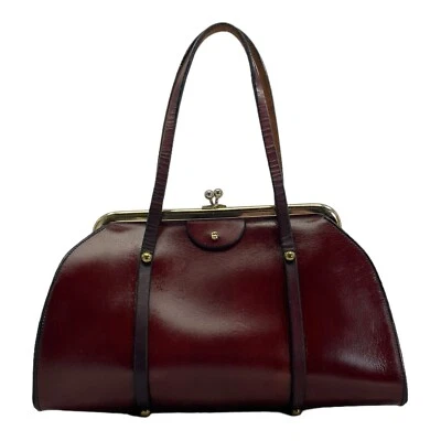 Vintage 60s 70s ETIENNE AIGNER Small Handmade Leather Satchel Bag Handbag RARE - Image 1 of 4