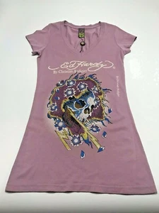 Damen T-Shirt Ed Hardy Aubergine Medusa   - Bild 1 von 4