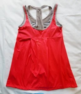 Lole Orange Red Racerback Athletic Tank Support Bra Size M - Picture 1 of 10