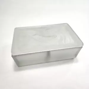 Tiara Indiana Glass Frosted Bird Of Paradise Divided Trinket Box With Lid (READ) - Picture 1 of 22