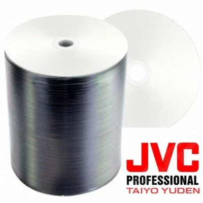100 Taiyo Yuden JVC CMC PRO ULTRA Gloss PRINTABLE Blank CD-R 52x 80min CD disc - Image 1 of 4