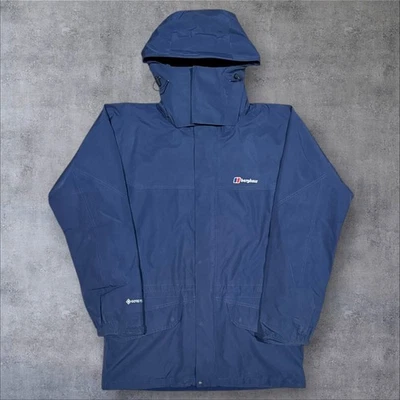 Mens Blue Berghaus Gore-Tex Hooded Waterproof Jacket - Size Medium (M) S635 - Image 1 of 4