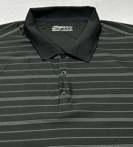 Nike Golf Black Striped Fit Dry Short Sleeve Polo Shirt 256650-010 XXL 2XL - Picture 1 of 9