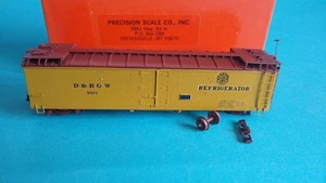 Boxed Precision Scale Co HOn3 Plastic Kit Built - D & RGW 40' Reefer Car 10640 - Picture 1 of 4