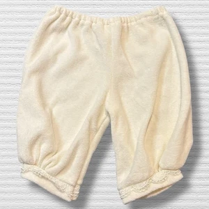 Pantalone bambina vintage 6M avorio cotone velluto pizzo orlo made in USA - Foto 1 di 5