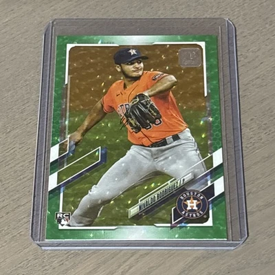 2021 Topps Update US107 Nivaldo Rodriguez Houston Astros Green Foil #6/499 RC - Image 1 of 3